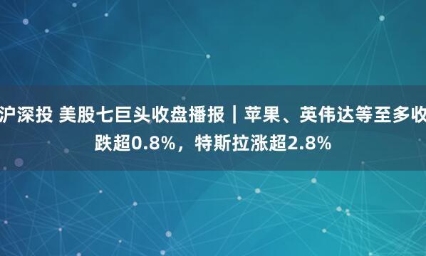 沪深投 美股七巨头收盘播报｜苹果、英伟达等至多收跌超0.8%，特斯拉涨超2.8%